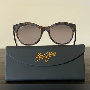 Maui Jim Kuuipo Dove Tortoise Grey Polarized Cat Eye Sunglasses